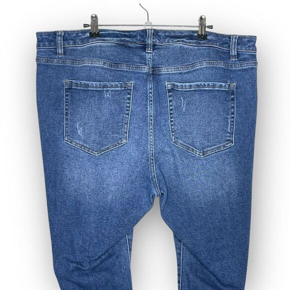 Lane Bryant Signature Fit Mid Rise Skinny Distressed Blue Jeans Women’s Size 20 - Picture 5 of 9
